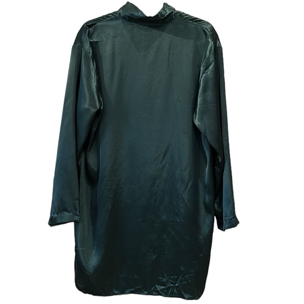 Vintage Victorias Secret Button Green Nightgown Sleep Shirt Liquid Satin M 90’s - Picture 4 of 4